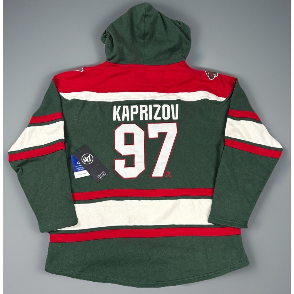 MINNESOTA WILD 47 Brand Lacer Hoodie Hockey Kirill Kaprizov #97 NWT - Men's L